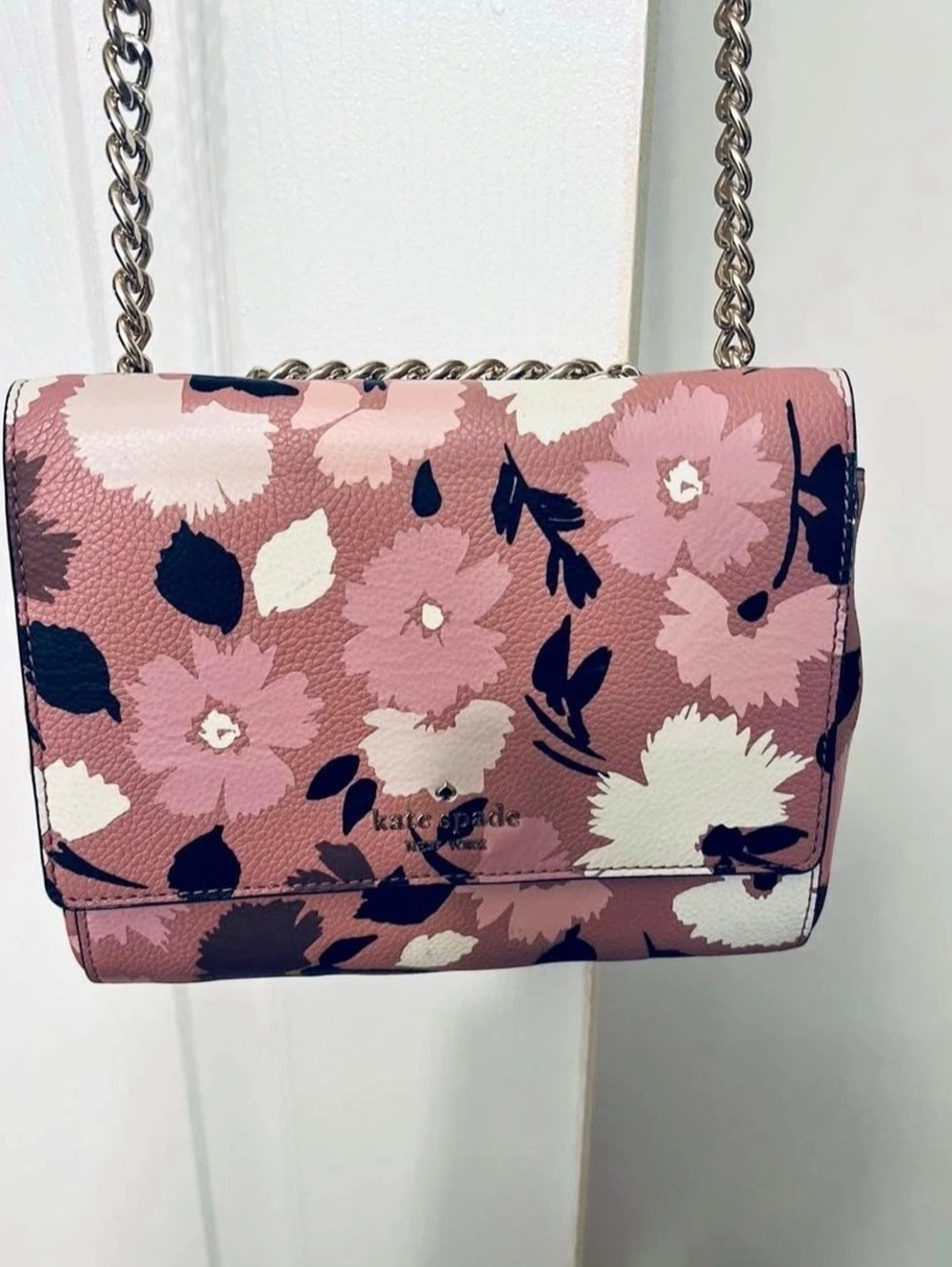 Kate Spade Floral Crossbody in Pink & Black Like New